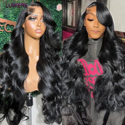 28 32" Body Wave Human Hair Bundle with Closure Frontal HD Transparent Lace Closure And Bundle 100% Virgin Human Hair Extension