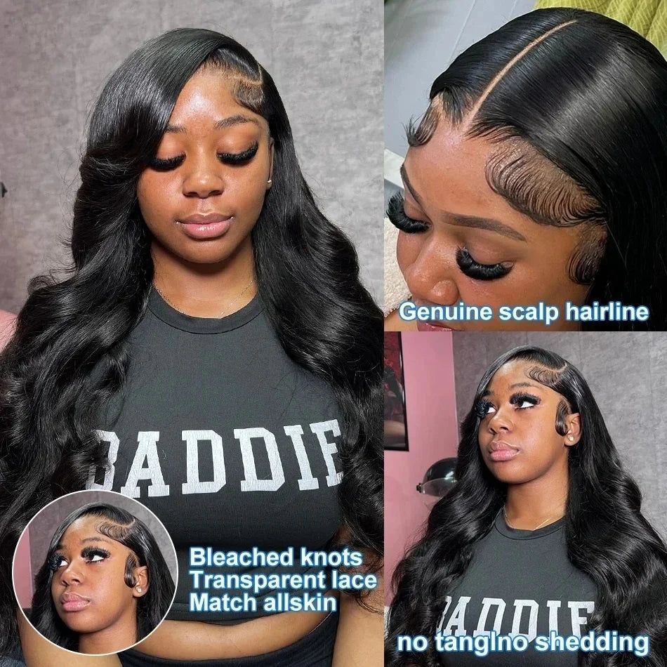 40 Inch Body Wave Human Hair Front Wig 13x6 13x4 Hd Lace Transparent Frontal wig Pre Plucked Brazilian Human Hair Wigs For Women