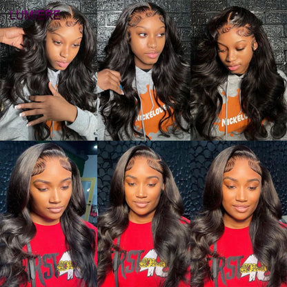 28 32" Body Wave Human Hair Bundle with Closure Frontal HD Transparent Lace Closure And Bundle 100% Virgin Human Hair Extension