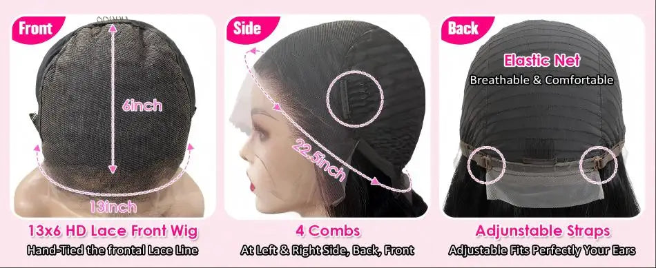 Body Wave Human Hair Wigs 13x6 Hd Lace Frontal Wigs 220 Density 40 Inch For Black Women Pre Plucked Loose Wave Lace Frontal Wig
