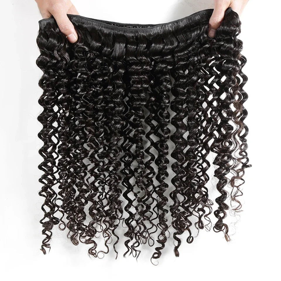 Queenlike Deep Wave Human Hair Bundles 24 26 28 inch Deep Curly Bundles 100% Human Hair for Women Brazilian Raw Hair Extensions