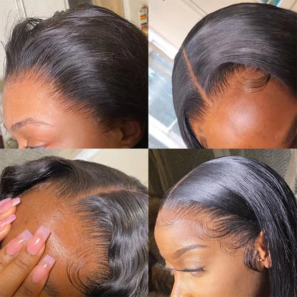 Straight 13x6 13X4 HD Lace Frontal Brazilian Human Hair Preplucked 4x4 5x5 6x6 Transparent Lace 2x6 Hd Lace Closure Human Hair