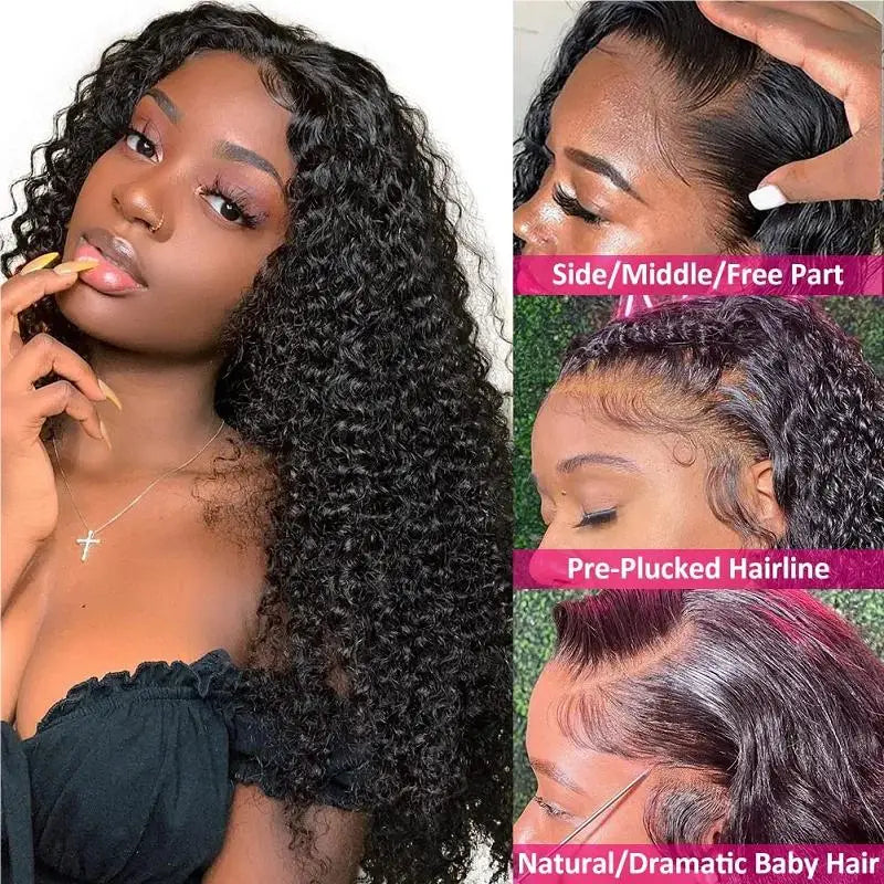 5x5 Glueless Deep Wave Ready to Wear Lace Clousure Wig Human Hair Pre Plucked 6x4 Curly Brazilian Transparent Lace Frontal Wigs