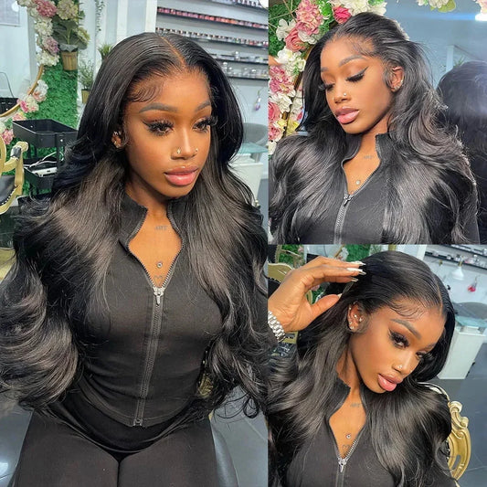 200 Density Body Wave 13x6 HD Transparent Lace Front Human Hair Wigs For Women 13x4 360 Lace Frontal Brazilian Wigs Pre Plucke