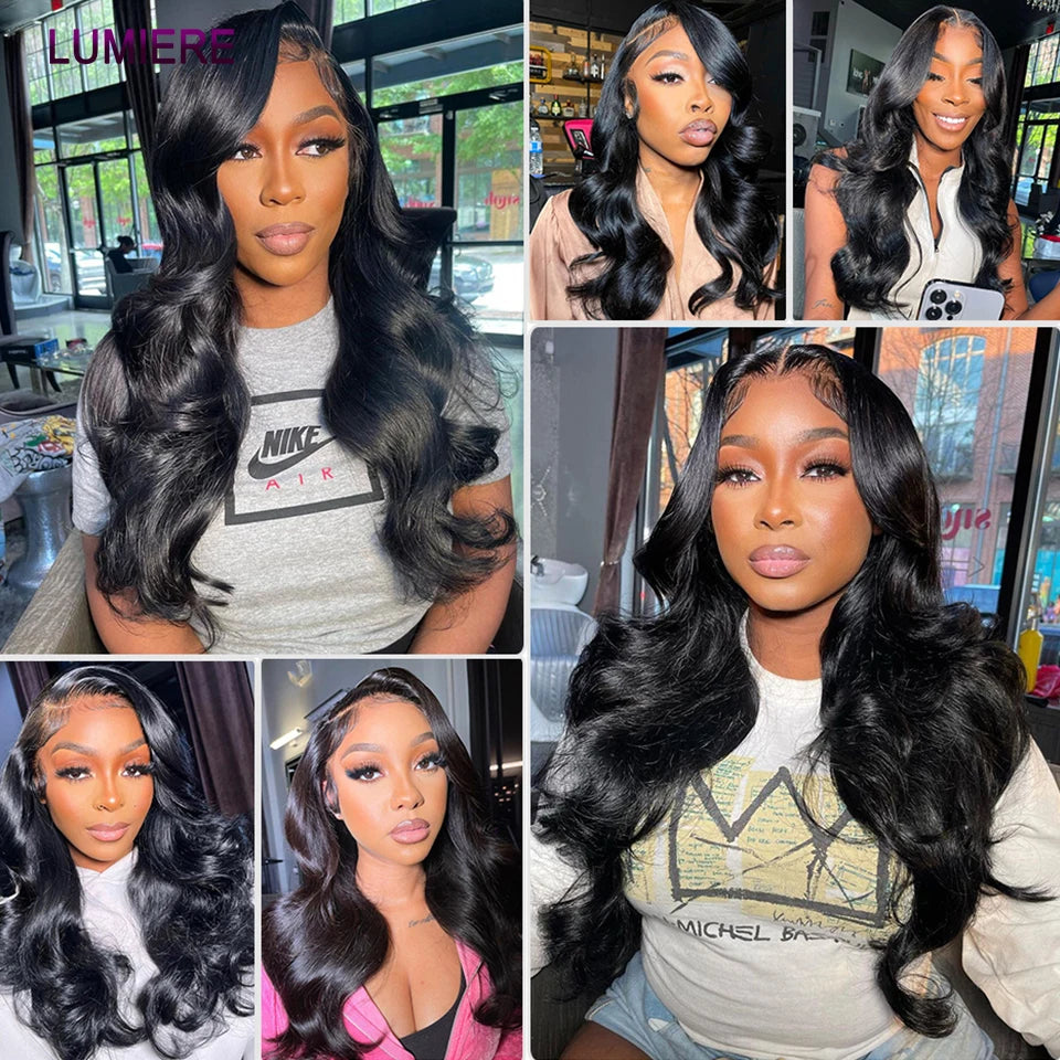 28 32" Body Wave Human Hair Bundle with Closure Frontal HD Transparent Lace Closure And Bundle 100% Virgin Human Hair Extension
