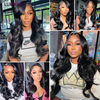 28 32" Body Wave Human Hair Bundle with Closure Frontal HD Transparent Lace Closure And Bundle 100% Virgin Human Hair Extension