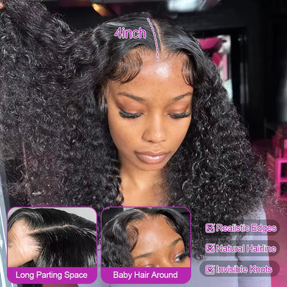 Curly Short Bob Wig Human Hair Deep Wave Glueless Wear And Go 13X6 Hd Lace Front Water Curls Human Hair Lace Frontal Vietnamese