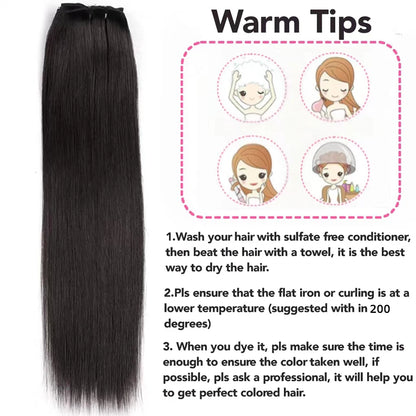 Clip In Hair Extensions Human Hair Brazilian Straight Clip In Natural Black Color Clip Ins Remy Hair 20 22 24 26 Inch For Women