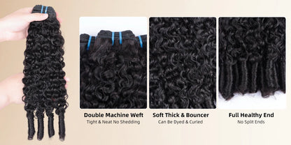 PerisModa Burmese Curly Bundles 100% Human Hair Bundles Virgin Weave Human Hair Extensions Curly Ends 1/3/4 Pcs Natural Color