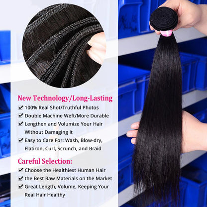 Vanlov Straight Hair Brazilian Straight Human Hair Weave Bundles Natural Black 1/3/4 pcs/lot 100% Human Hair Bundles Remy Hair