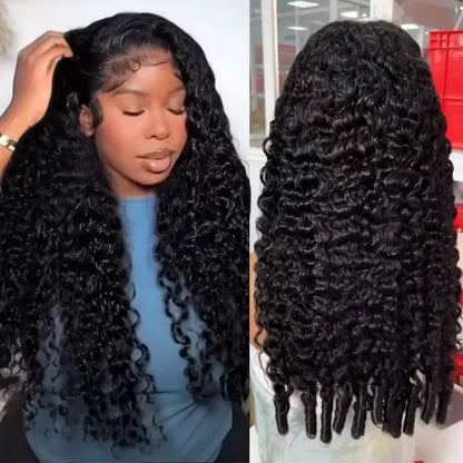 220% Density 13x4 13x6 HD Transparent Burmese Curly Human Hair Wigs 12A Human Hair Wigs With Spiral End Texture For Black Women