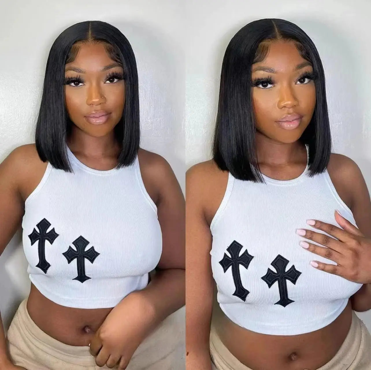 Bob Wig Human Hair 4x4 5x5 Bob Lace Front Brazilian Wigs For Women High Density Straight 13x6 HD Transparent Lace Frontal Wigs