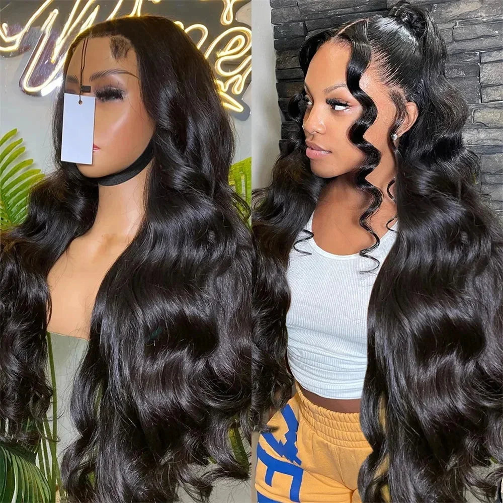 200 Density Body Wave 13x6 HD Transparent Lace Front Human Hair Wigs For Women 13x4 360 Lace Frontal Brazilian Wigs Pre Plucke