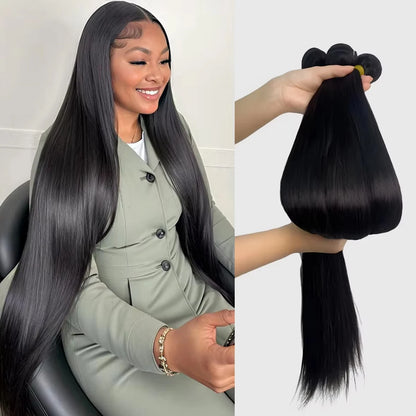 32 34 36 Inch 16ABone Straight Human Hair Bundles 3/4/5 Bundles Raw Hair Bundles Human Hair Brazilian Virgin Hair Natural Color