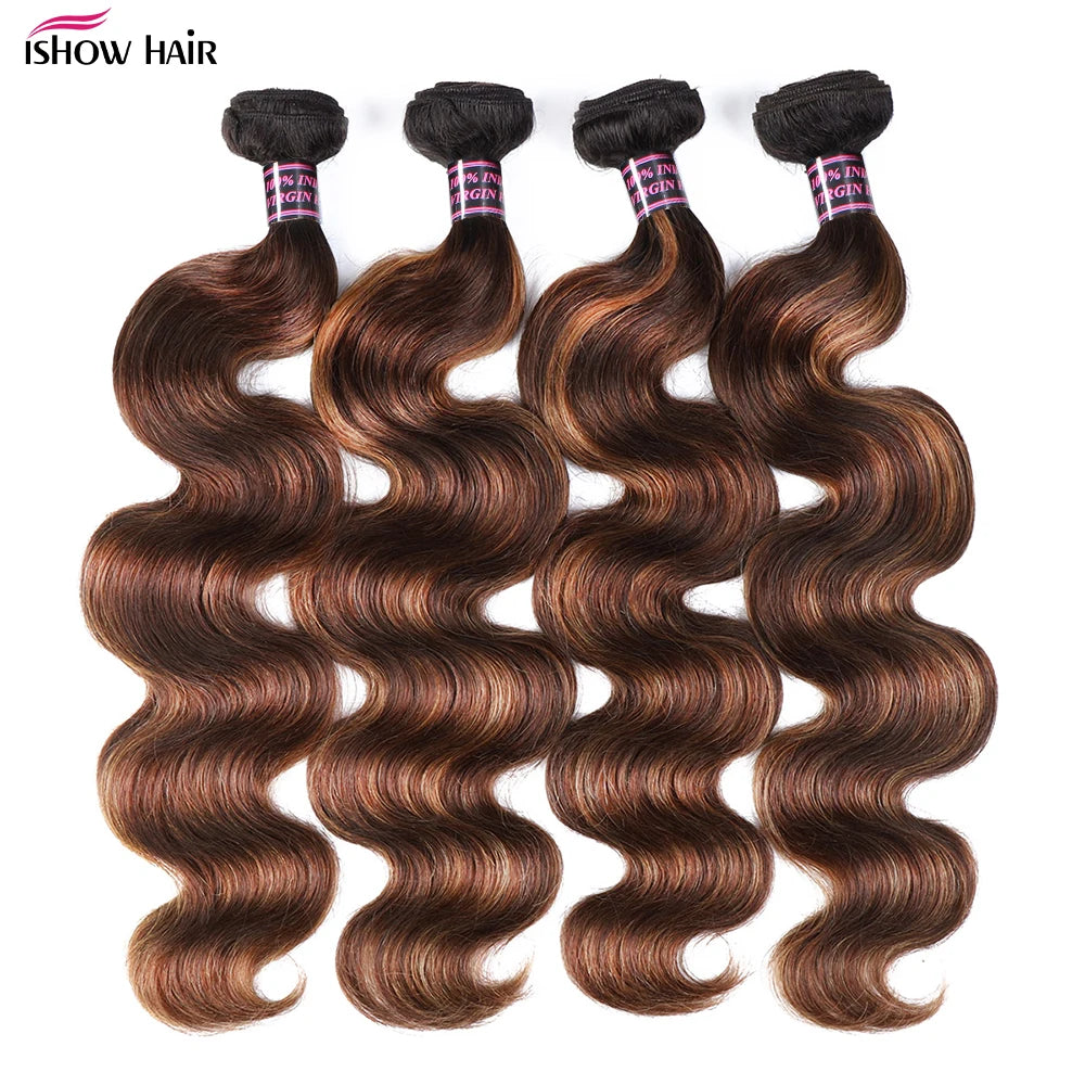 FB 30 Highlight Bundles Brazilian Body Wave 100% Human Hair Bundles 1B 4 30 Ombre Remy Human Hair Wavy Virgin Hair Extentions