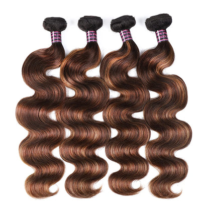 FB 30 Highlight Bundles Brazilian Body Wave 100% Human Hair Bundles 1B 4 30 Ombre Remy Human Hair Wavy Virgin Hair Extentions