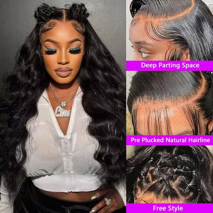 40 44 Inch Raw Wet And Wavy HD Lace Frontal Wig 13x4 13x6 200Density Black Pre Plucked Body Wave Lace Front Real Human Hair Wigs