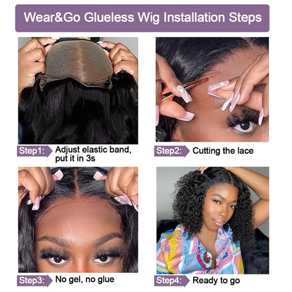Curly Short Bob Wig Human Hair Deep Wave Glueless Wear And Go 13X6 Hd Lace Front Water Curls Human Hair Lace Frontal Vietnamese