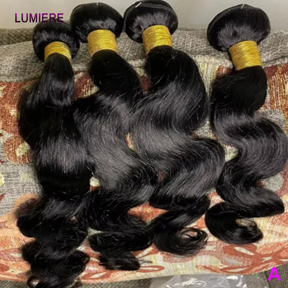 Loose Body Wave Virgin Raw Indian Wholesale Human Hair 3/4 Bundles Deal For Women Wet And Wavy Hair Weave Extension Double Weft