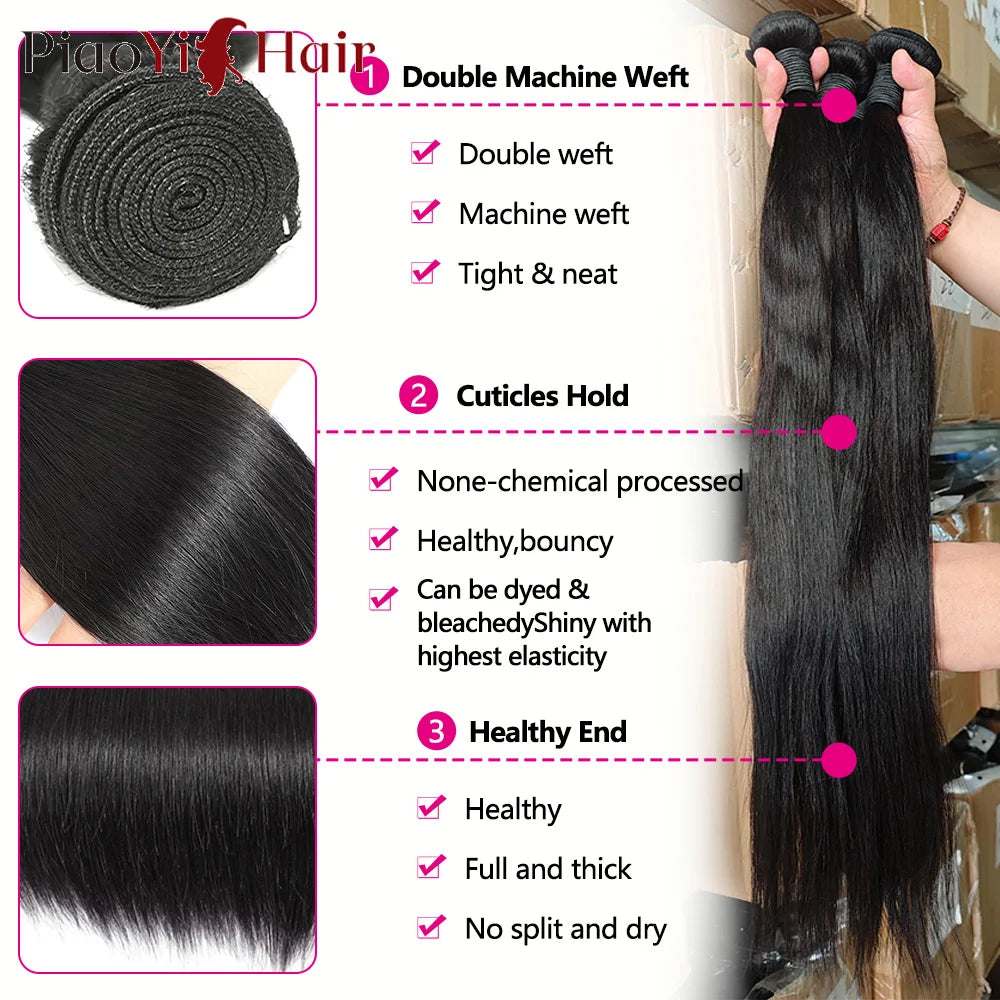 12A Straight Human Hair Bundles 100% Raw Human Hair Bundles 20 22 24Inch Unprocessed Virgin Human Hair Extension Top Quality