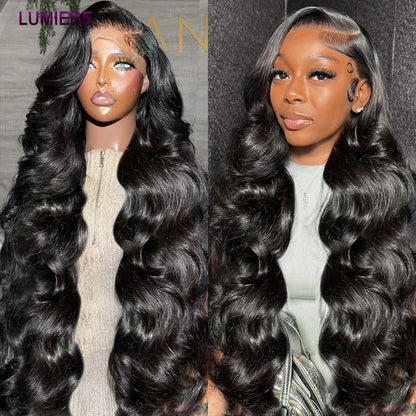 28 32" Body Wave Human Hair Bundle with Closure Frontal HD Transparent Lace Closure And Bundle 100% Virgin Human Hair Extension