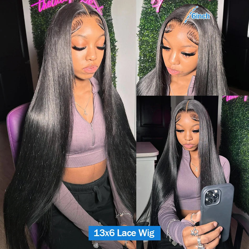 200 Density 40 Inch Bone Straight 13x4 13x6 360 Lace Front Wig Hd Transparent Lace Frontal Wig Human Hair Pre Plucked Lace Wigs