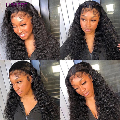 Water Wave Bundle With Closure Wet and Wavy Curly 100% Virgin Raw Jerry Curly Human Hair Bundle With Frontal Hair Extension 18A
