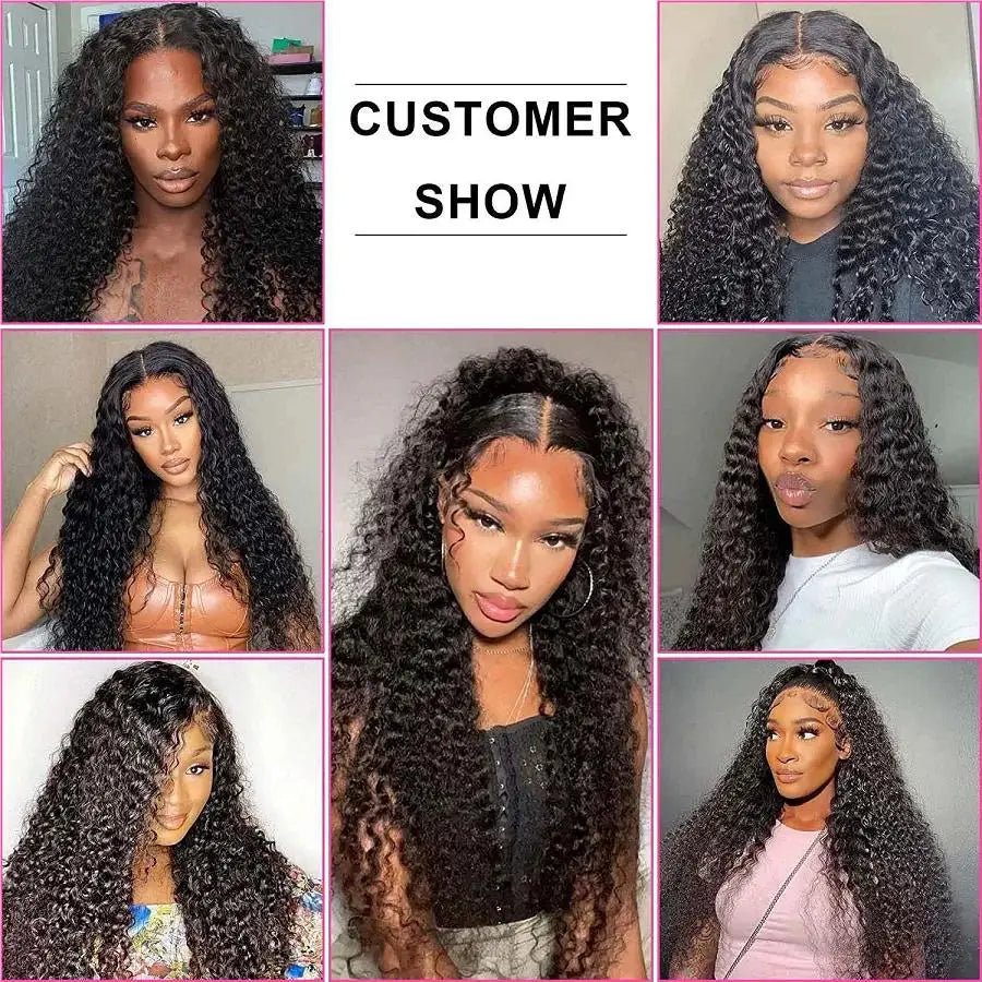 5x5 Glueless Deep Wave Ready to Wear Lace Clousure Wig Human Hair Pre Plucked 6x4 Curly Brazilian Transparent Lace Frontal Wigs