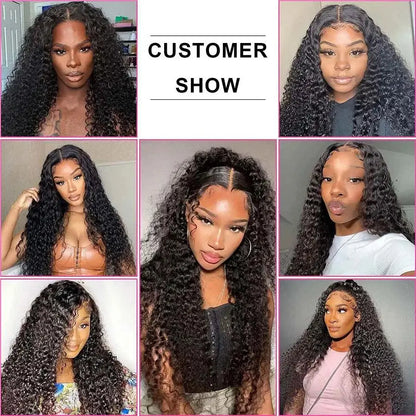 5x5 Glueless Deep Wave Ready to Wear Lace Clousure Wig Human Hair Pre Plucked 6x4 Curly Brazilian Transparent Lace Frontal Wigs