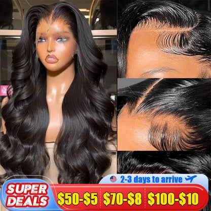 Body Wave Human Hair Wigs 13x6 Hd Lace Frontal Wigs 220 Density 40 Inch For Black Women Pre Plucked Loose Wave Lace Frontal Wig