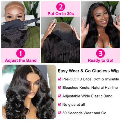 Body Wave Human Hair Wigs Glueless Lace Frontal Wigs 5X5 Hd Lace Closure Wigs Pre Cut Brazilian For Women 220 Density 30 32 Inch