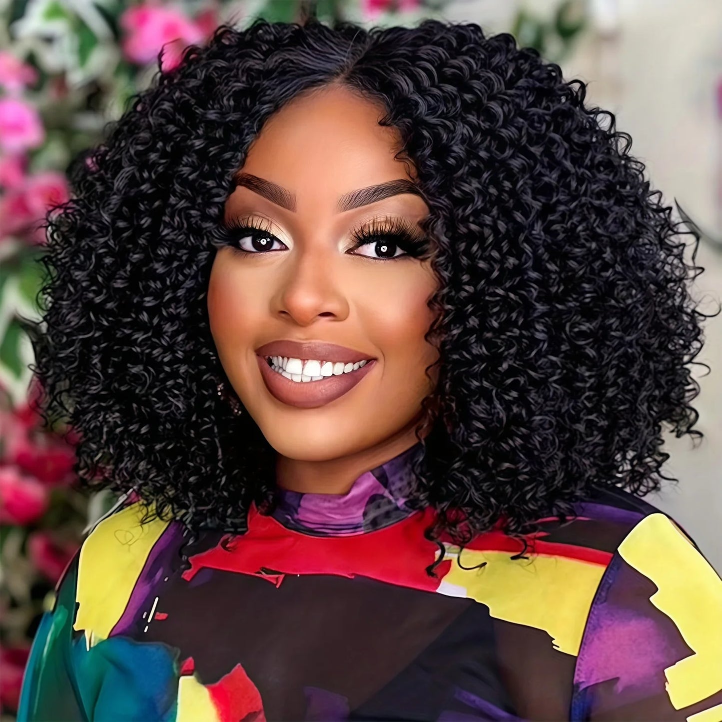 10-14 Inch Short Curly Bob Wig 13x4 HD Transparent Lace Frontal Wig 100% Human Hair 200 Density Deep Wig Pre Plucked For Women