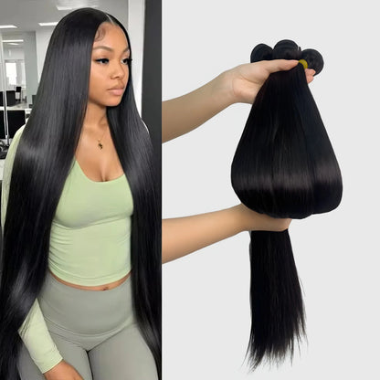32 34 36 Inch 16ABone Straight Human Hair Bundles 3/4/5 Bundles Raw Hair Bundles Human Hair Brazilian Virgin Hair Natural Color