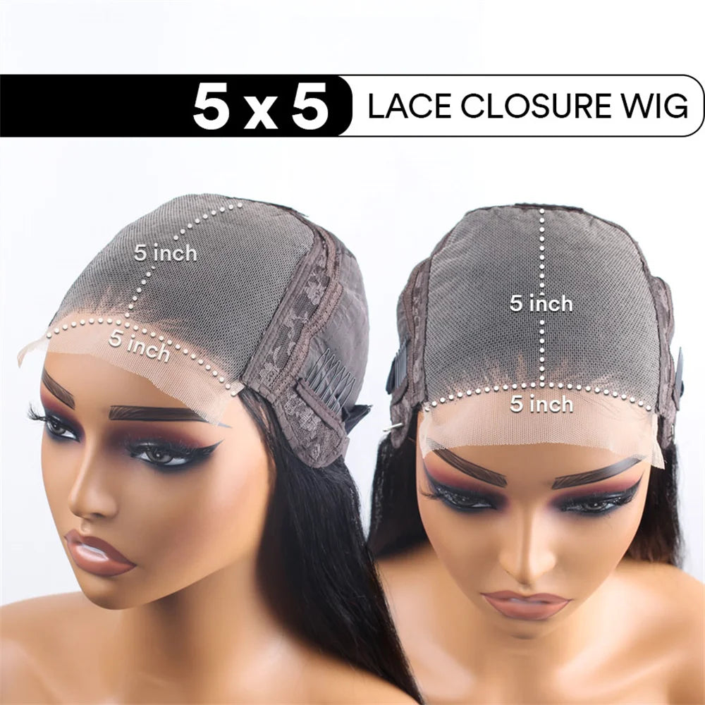 Body Wave Human Hair Wigs Glueless Lace Frontal Wigs 5X5 Hd Lace Closure Wigs Pre Cut Brazilian For Women 220 Density 30 32 Inch