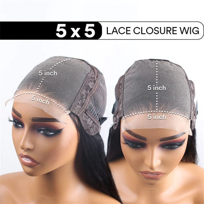 Body Wave Human Hair Wigs Glueless Lace Frontal Wigs 5X5 Hd Lace Closure Wigs Pre Cut Brazilian For Women 220 Density 30 32 Inch