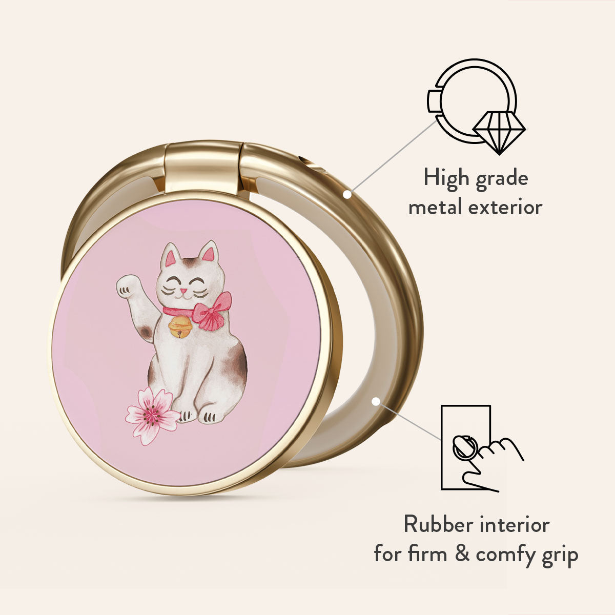 Maneki Neko - Adhesive Ring Holder