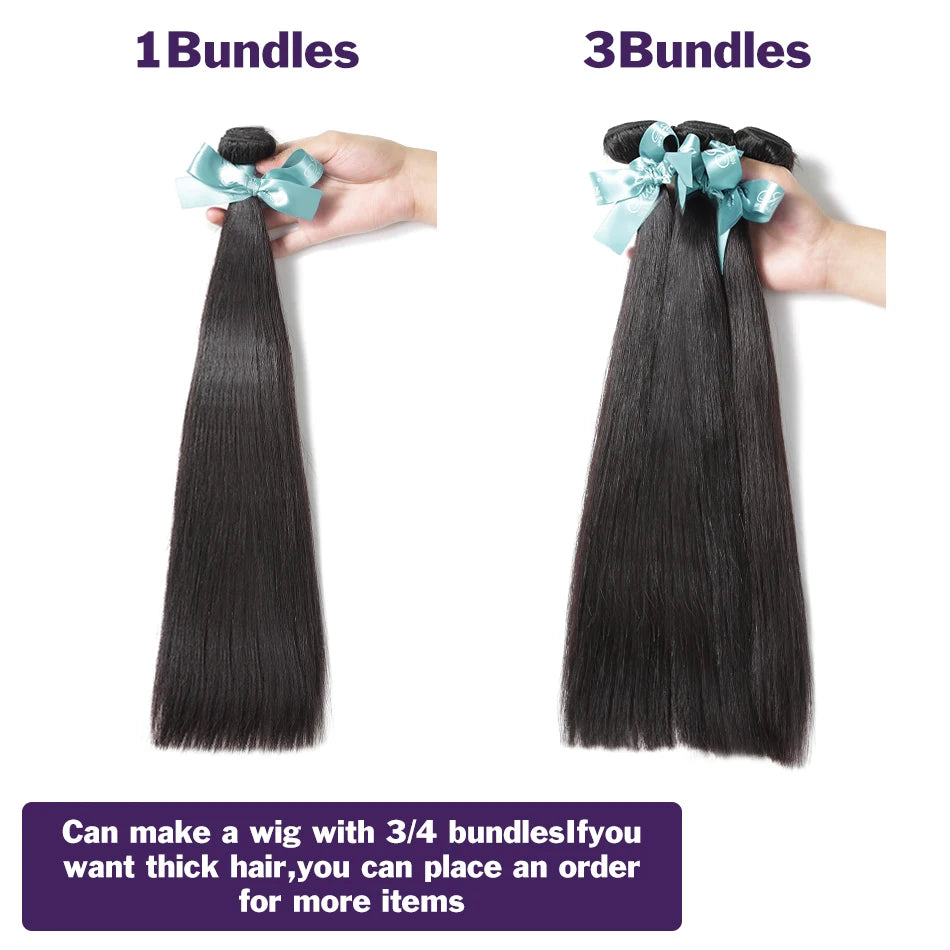 Rosabeauty 30 32 40 Inch Bundles 1 2 3 4 5 Bone Straight Brazilian Remy Human Hair Bundles Raw Extensions Tissage For Women