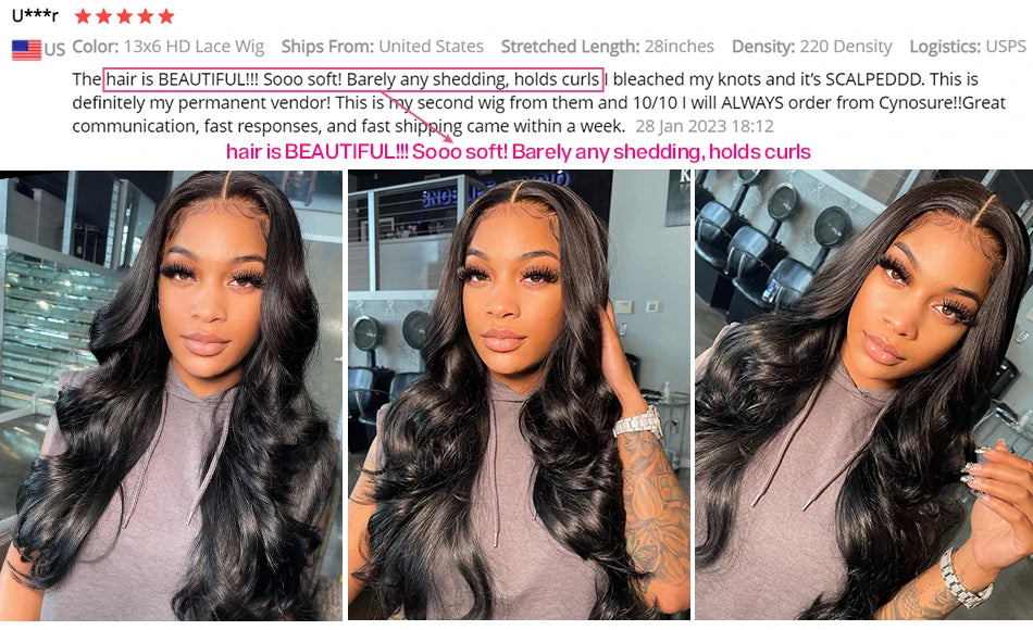 Cynosure 13X4/13X6 HD Transparent Lace Front Human Hair Wigs for Women Pre Plucked Remy Brazilian Straight Lace Frontal Wig