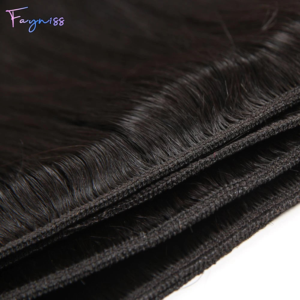 Fayniss Straight Human Hair Weave 1/3/4 Bundles Brazilian Raw Remy Human Hair Bundles 100% Unprocessed Human Hair Extension