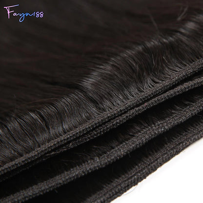Fayniss Straight Human Hair Weave 1/3/4 Bundles Brazilian Raw Remy Human Hair Bundles 100% Unprocessed Human Hair Extension