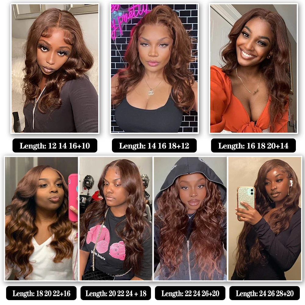 Unprocessed Brazilian Body Wave Human Hair Bundles HD Frontal/Closure Invisible Melt Skin Lace 4x4 13x4 100% Raw Remy Hair Weave