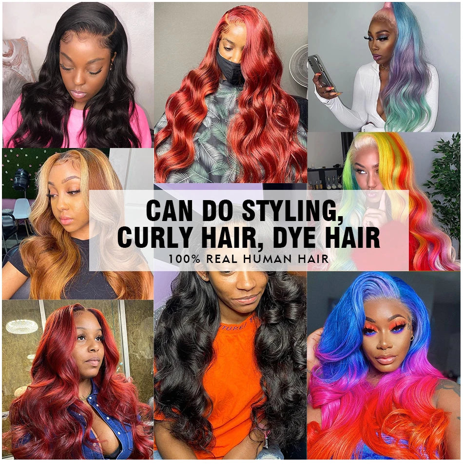 30 40 Inch 360 Full Lace Body Wave Wigs Human Hair 100% 13x4 13x6 HD Lace Frontal Wig For Black Women 4x4 5x5 Lace Closure Wigs