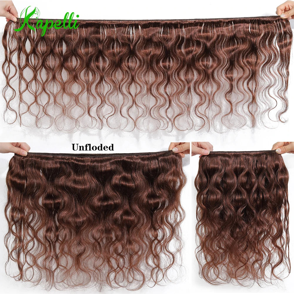Unprocessed Brazilian Body Wave Human Hair Bundles HD Frontal/Closure Invisible Melt Skin Lace 4x4 13x4 100% Raw Remy Hair Weave