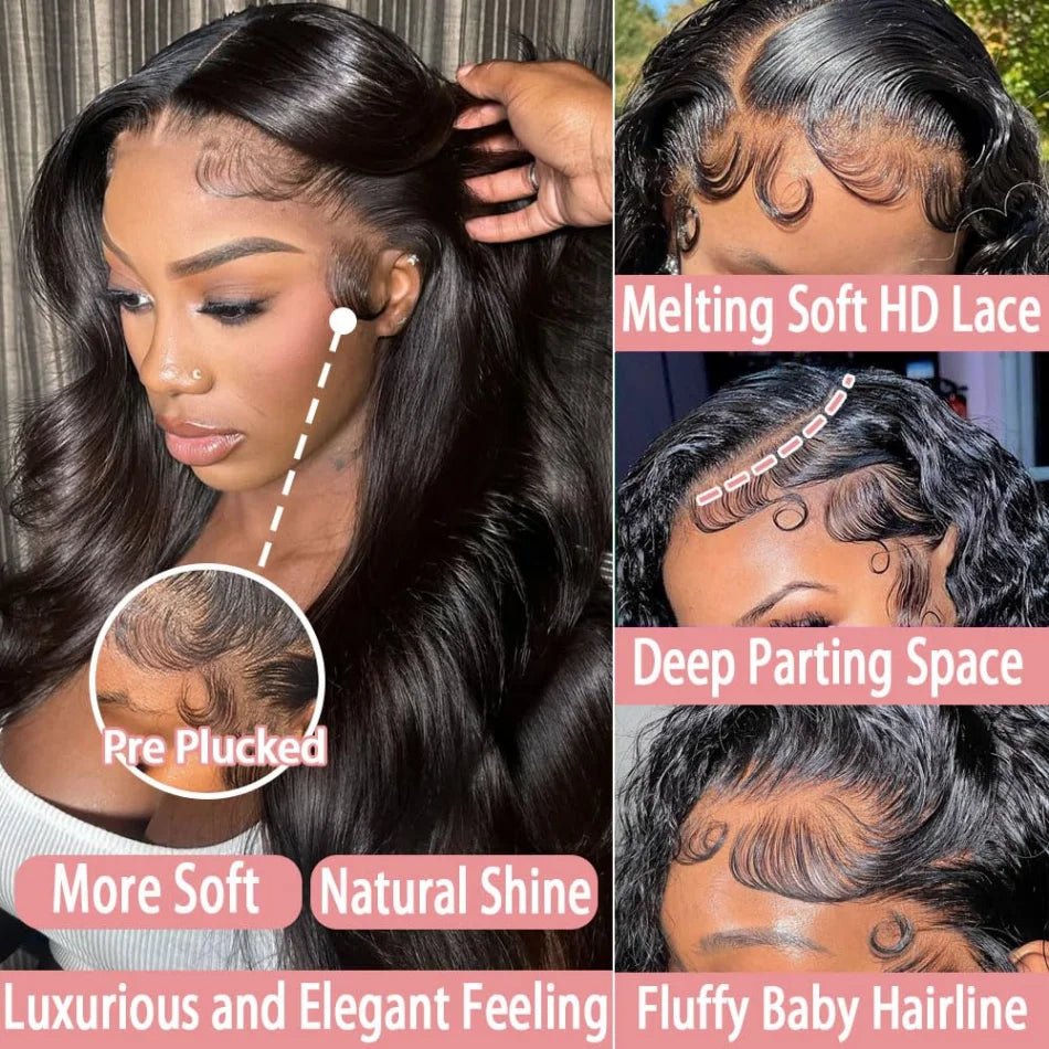 Body Wave Human Hair Wigs Glueless Lace Frontal Wigs 5X5 Hd Lace Closure Wigs Pre Cut Brazilian For Women 220 Density 30 32 Inch