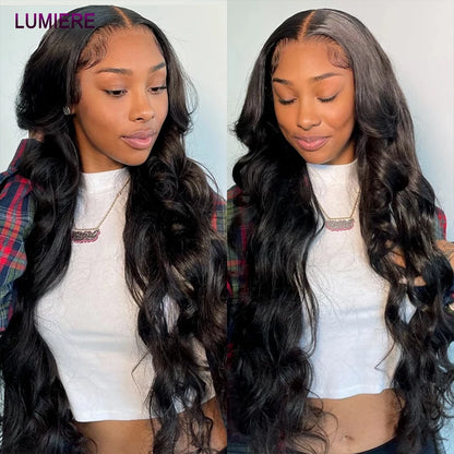 28 32" Body Wave Human Hair Bundle with Closure Frontal HD Transparent Lace Closure And Bundle 100% Virgin Human Hair Extension