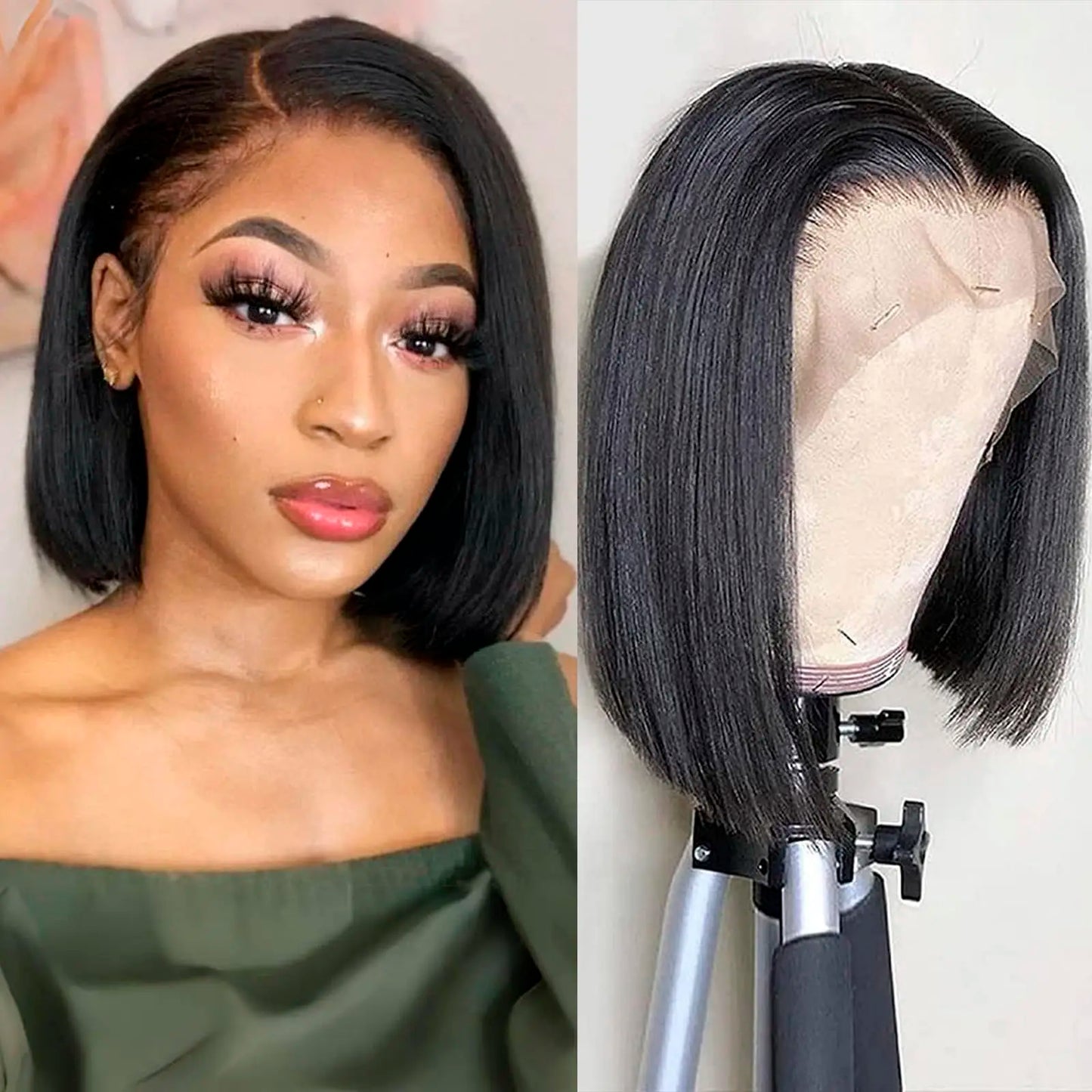 Bob Wig Human Hair 4x4 5x5 Bob Lace Front Brazilian Wigs For Women High Density Straight 13x6 HD Transparent Lace Frontal Wigs