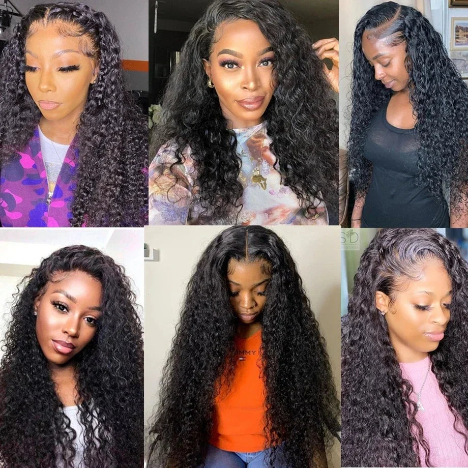 5x5 Glueless Deep Wave Ready to Wear Lace Clousure Wig Human Hair Pre Plucked 6x4 Curly Brazilian Transparent Lace Frontal Wigs