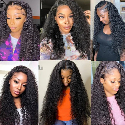 5x5 Glueless Deep Wave Ready to Wear Lace Clousure Wig Human Hair Pre Plucked 6x4 Curly Brazilian Transparent Lace Frontal Wigs