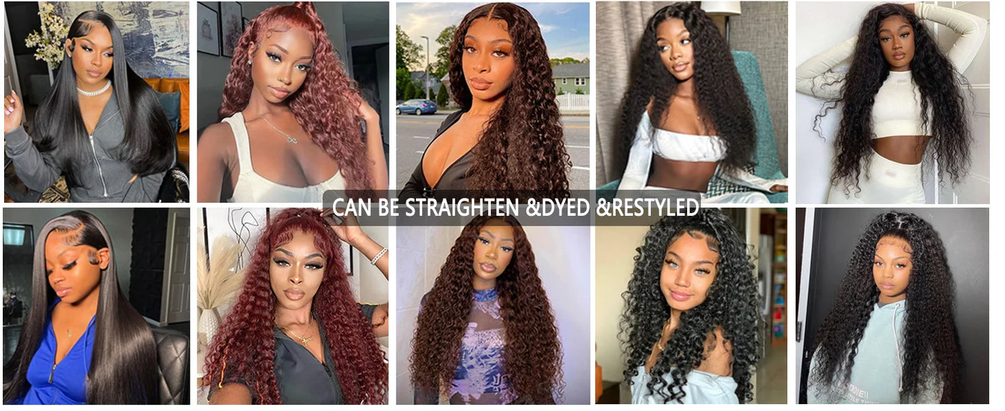 Deep Wave Human Hair Bundles with Closure 4x4 13x4 HD Lace Brazilian Remy Unprocessed Weaving Curly Hair Bundles Extensions Deal