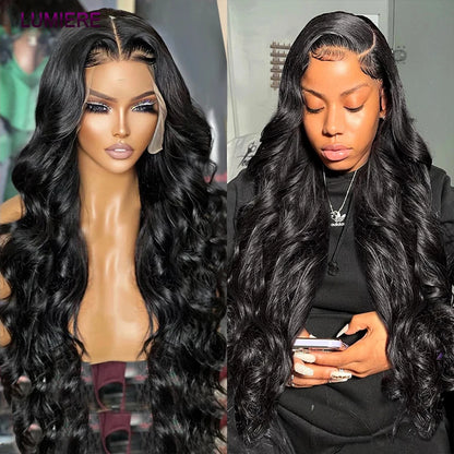 28 32" Body Wave Human Hair Bundle with Closure Frontal HD Transparent Lace Closure And Bundle 100% Virgin Human Hair Extension